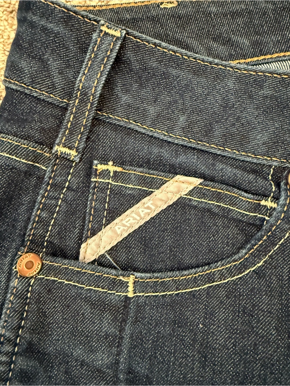 Ariat Rebar Mid Rise Straight Dark Wash Sz 33R Ladies - Picture 2 of 12